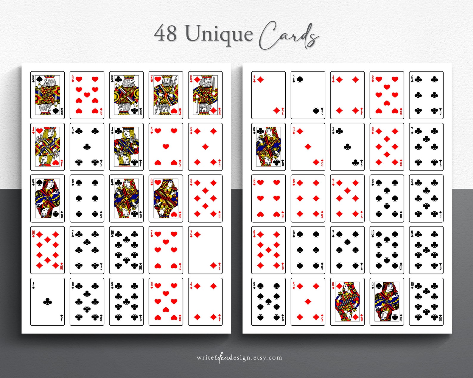 48 Printable Poker Keno Cards. PO-KE-NO Cards. Printable Pokeno Cards ...