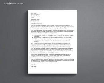 Professional Promotion Request Letter Template (Google Docs/Word)