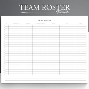 Team Roster. Google Docs/Word/Adobe PDF. Sports Roster Printable. Soccer Team Roster. Softball Roster. Football Roster.