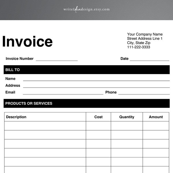 Invoice Template PDF/Google Docs/Word. Business Invoice. Invoice Word. Editable Invoice. Custom Invoice. Printable Invoice. Invoice Form.