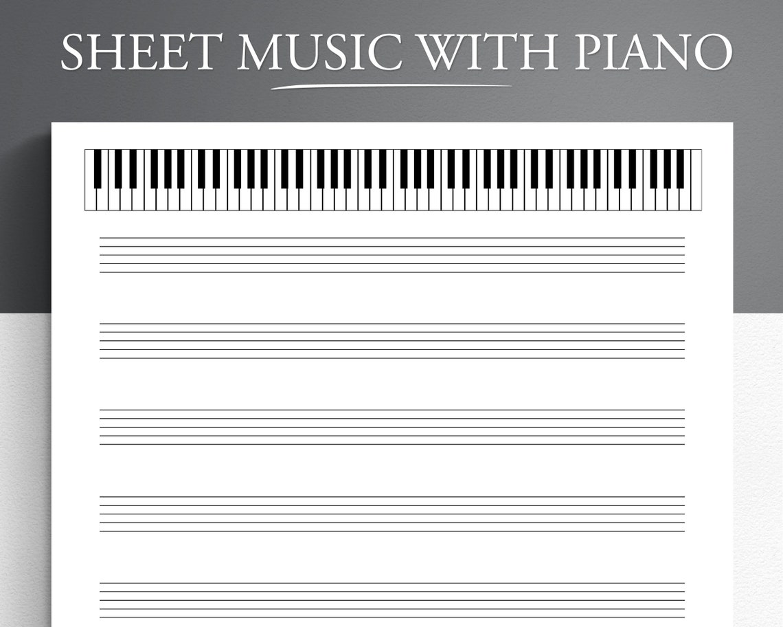 Printable Sheet Music With Piano for Letter/a4. Blank Sheet - Etsy