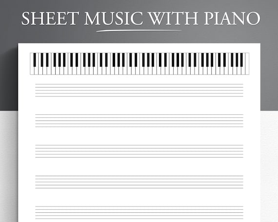 A4 Blank Sheet Music US Letter Printable Sheet Music Manuscript Paper Piano Staff  Paper. Blank Music Paper 