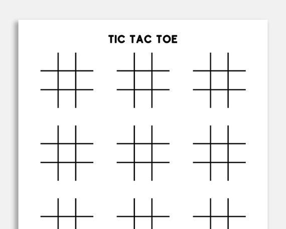 Printable Tic Tac Toe Game. Printable Game. Noughts and | Etsy
