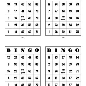 Printable Bingo Game. 1000 Bingo Cards. Instant Download Bingo - Etsy ...