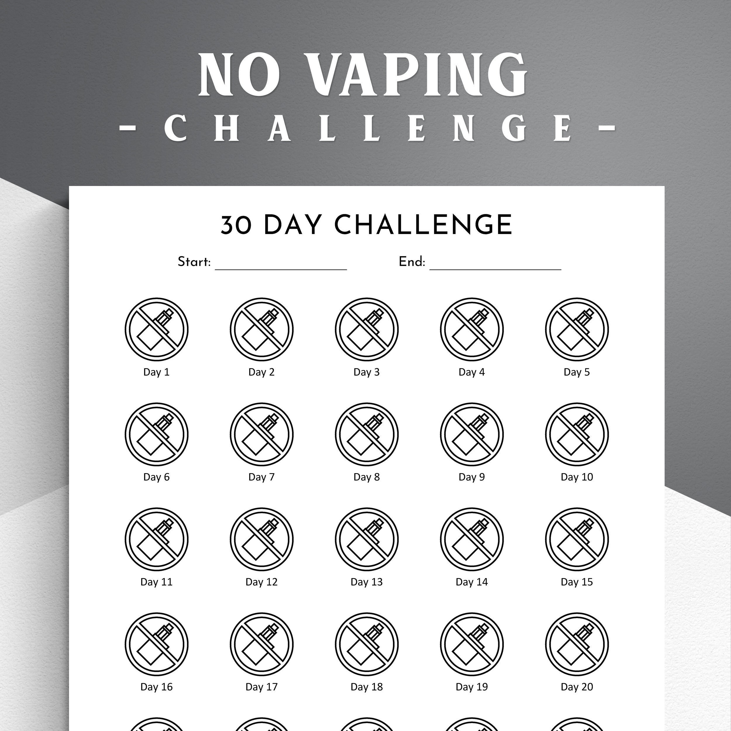 vape kalender Quit Vaping Printable Challenge. Stop Vaping Tracker