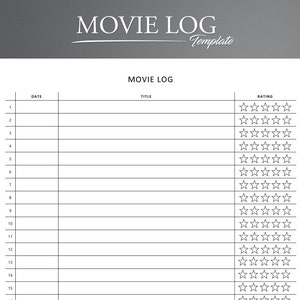 Printable Movie Log. Movie Tracker. Movies I&#39;ve Watched. Movie Journal. Movie List.