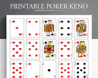 48 Printable Poker Keno Cards. PO-KE-NO Cards. Printable Pokeno Cards