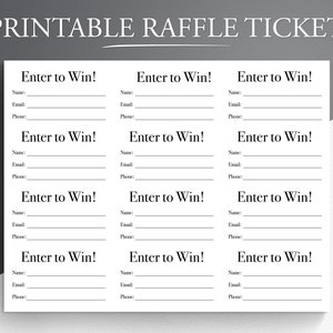 Printable Raffle Ticket. Enter to Win Printable Ticket. image 1