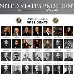 Afdrukbaar blad Amerikaanse presidenten: geüpdatet. Afdrukbare Amerikaanse geschiedenis. Amerikaanse presidenten. Amerikaanse presidenten.