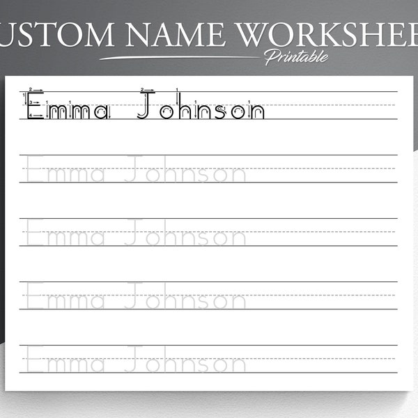 First and Last Name Tracing Etsy