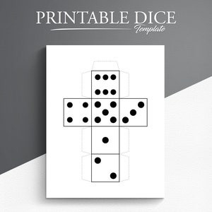 Druckbare Würfel Vorlage - DIY 6 Sided Dice Craft - Instant Download