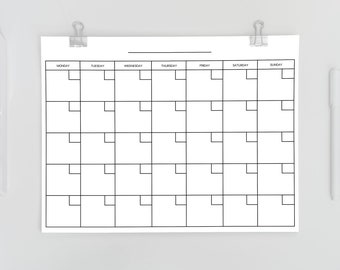 blank calendar pages etsy