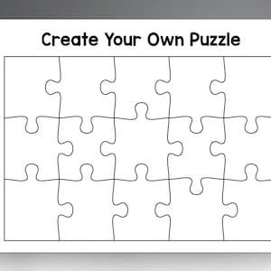 Jigsaw Puzzle Template – 12 Pieces – Tim's Printables  Puzzle piece  template, Jigsaw puzzles, Blank puzzle pieces