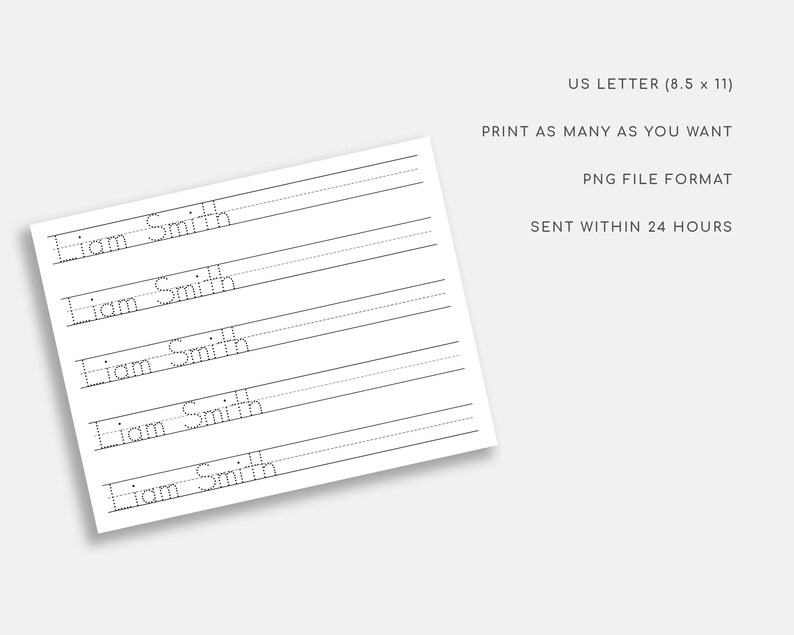 Dot Name Tracing Sheet. Dot Name Writing. Dot Name Paper Name - Etsy