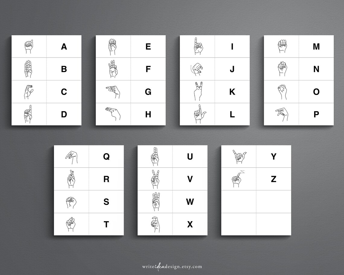 Printable Sign Language Flash Cards ASL Flash Cards Sign Etsy Printable Sign Language Flash Cards ASL Flash Cards Sign Etsy
