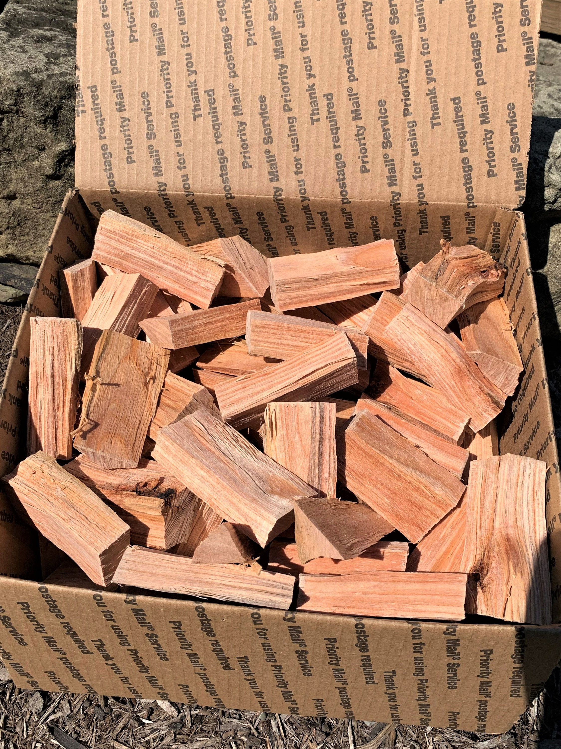 7 Pounds of Cherry Wood Chunks for Smoking, Grilling, Cooking. Bark