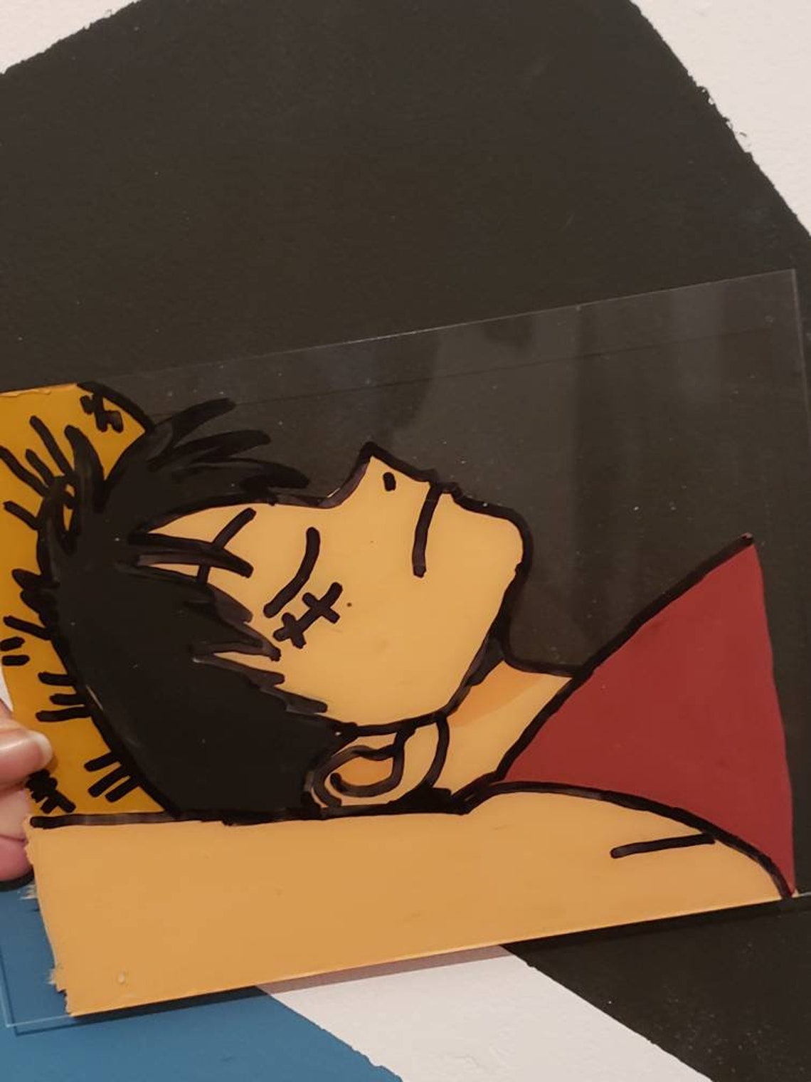 One Piece Luffy Glass Painting Etsy