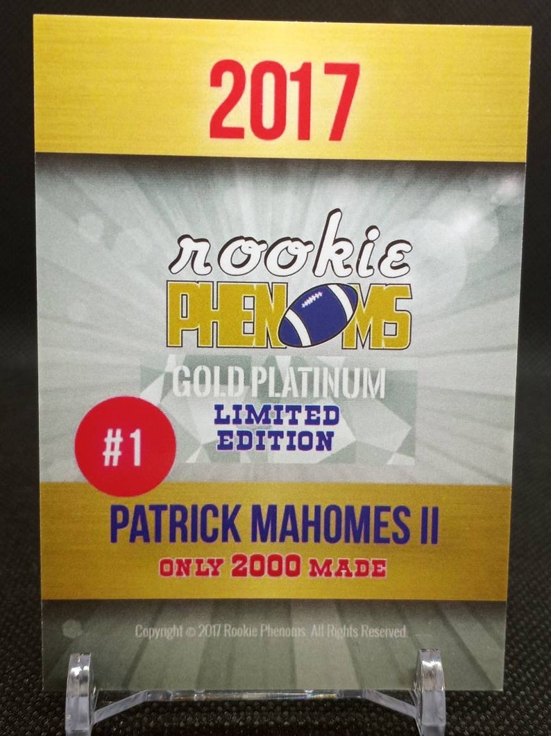 Patrick Mahomes Gold Platinum Rookie Phenoms Kansas City Chiefs