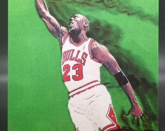Michael Jordan Reprint Glossy Front Green Chicago Bulls
