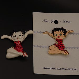 1990s Betty Boop Swarovski Austrian Crystal Pins - Select from List