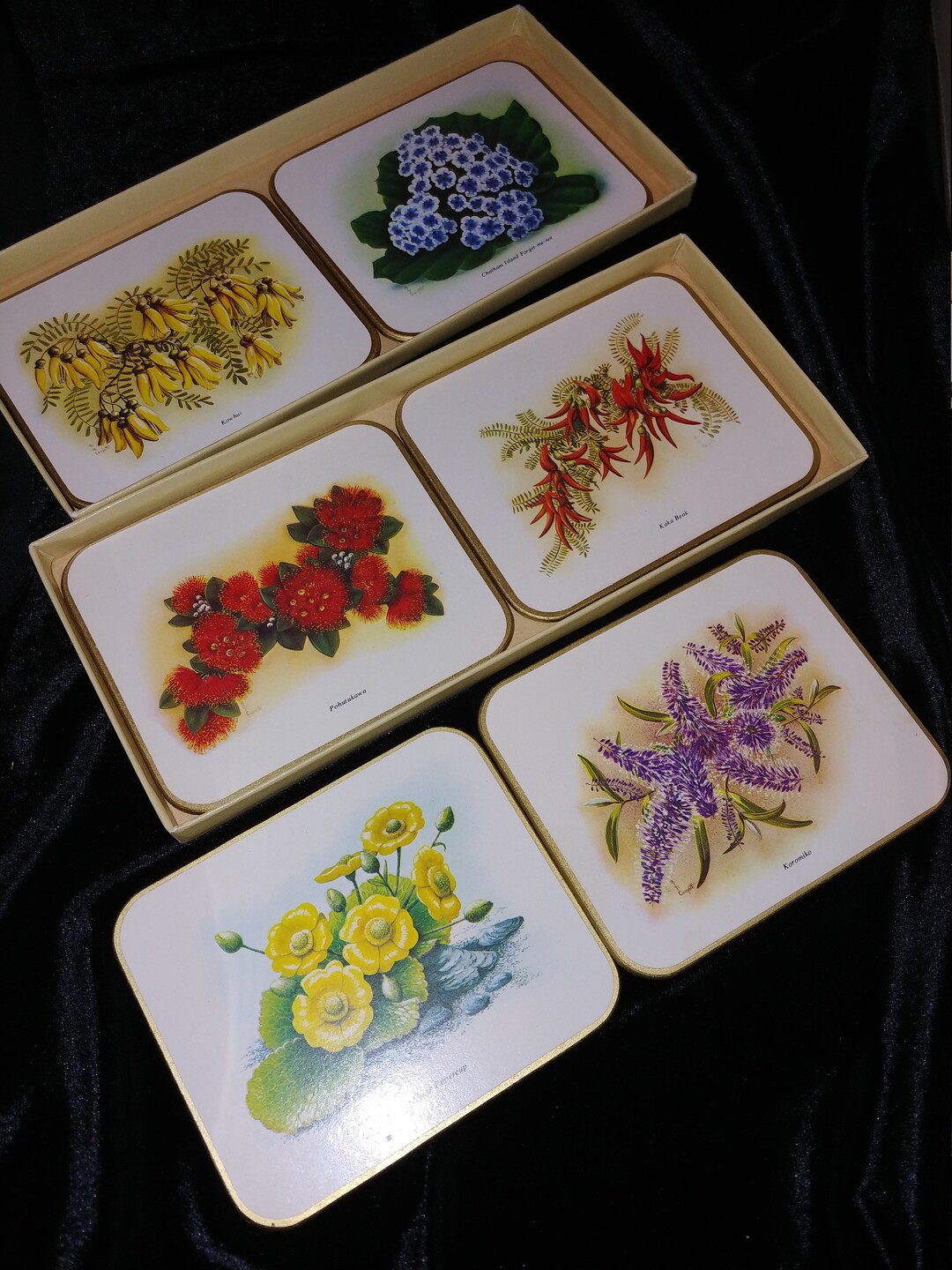 Vintage Jason Placemats Coasters Wild Flowers Cork Back Etsy France