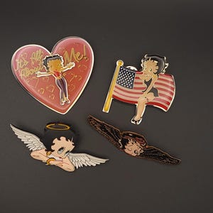 Vintage Betty Boop Face Large Pins - Select from list