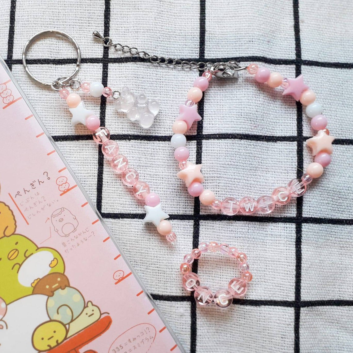 Kpop beaded jewellery group set incl. bracelet ring keychain Etsy