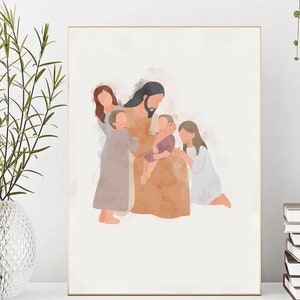 Kinderen van God, ik ben een kind van God, portret van Jezus en kinderen, vrede in Christus, Jezus met kinderen, LDS-kunst, Jezus-aquarelprint