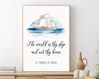 Therese of Lisieux Quote Print, Catholic Wall Art (Digital Download)