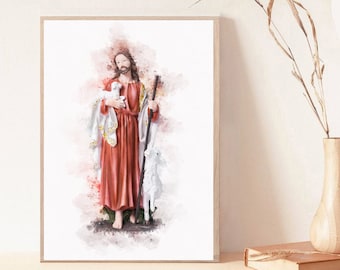 Good Shepherd Jesus Art Print: Christian Wall Decor (Digital Download)