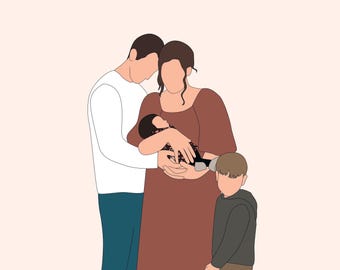 Custom painting from photo, Family Portrait, Memorial keepsake