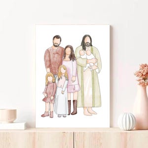 Custom Miscarriage Family Portrait, Angel Baby Family Portrait, Miscarriage Portrait with Jesus Stillborn Loss miscarriage Memorial Keepsake