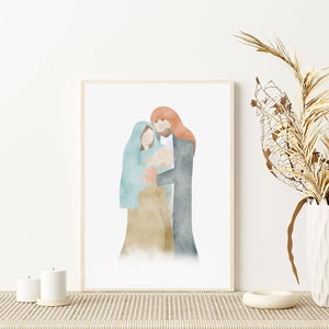 Unto Us a Child is Born, Nativity Painting, Nativity Art Christmas Decor  Nativity Picture of Jesus, LDS Art Print, Catholic Godparent Gift