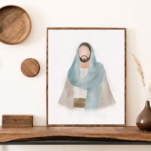 Jesus Portrait, Jesus Wall Art, Jesus print, Jesus Christ Gift, Printable Jesus Wall Decor