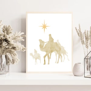 Wisemen Christmas, Christmas Nativity Art, Picture of Jesus, Nativity print, Holy Family, Jesus Watercolor Christmas Decor