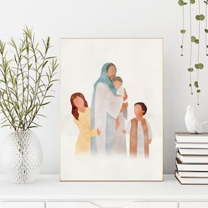 Kinder Gottes, ich bin ein Kind Gottes, Frieden in Christus, Jesus mit Kindern, HLT Kunst, Jesus Aquarell Druck, Christus Druck