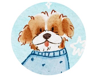 Custom Cartoon Dog Art, Avatar Pet Drawing, Pet Doodle, Badly Drawn sketch, Cat Watercolor