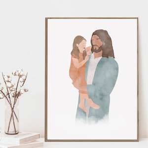 Children of God, I am a Child of God, Peace in Christ, Jesus with Children, LDS art, Jesus Watercolor Print, Christ Print