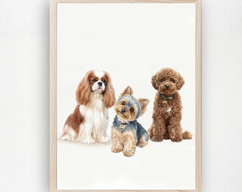 Retrato de mascota en acuarela, ilustración de perro estilo caricatura, homenaje a un gato, dibujo minimalista, regalo para recordar a una mascota fallecida