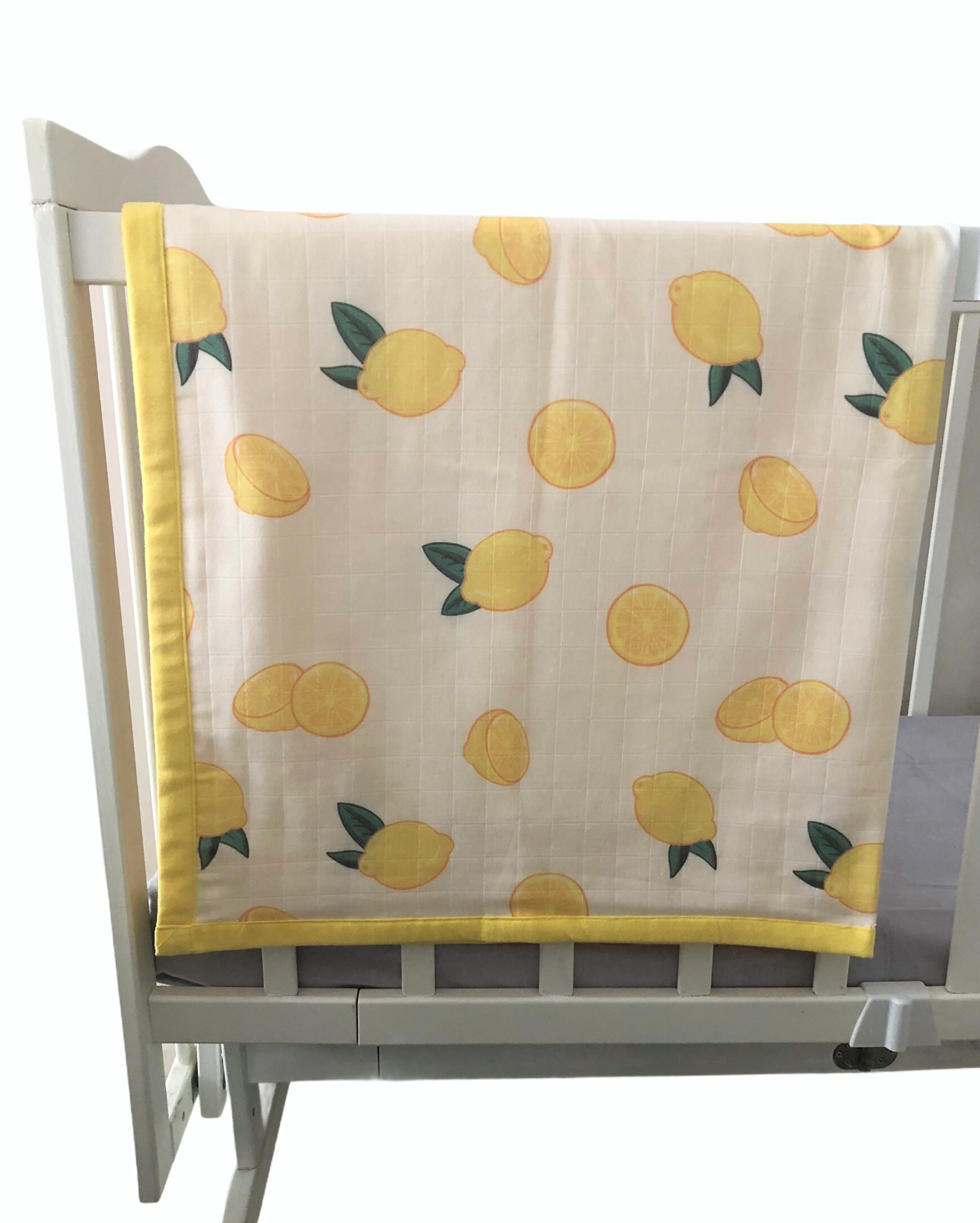 Muslin Swaddle Blanket Lemon Muslin/ Flannel Newborn Toddler Etsy