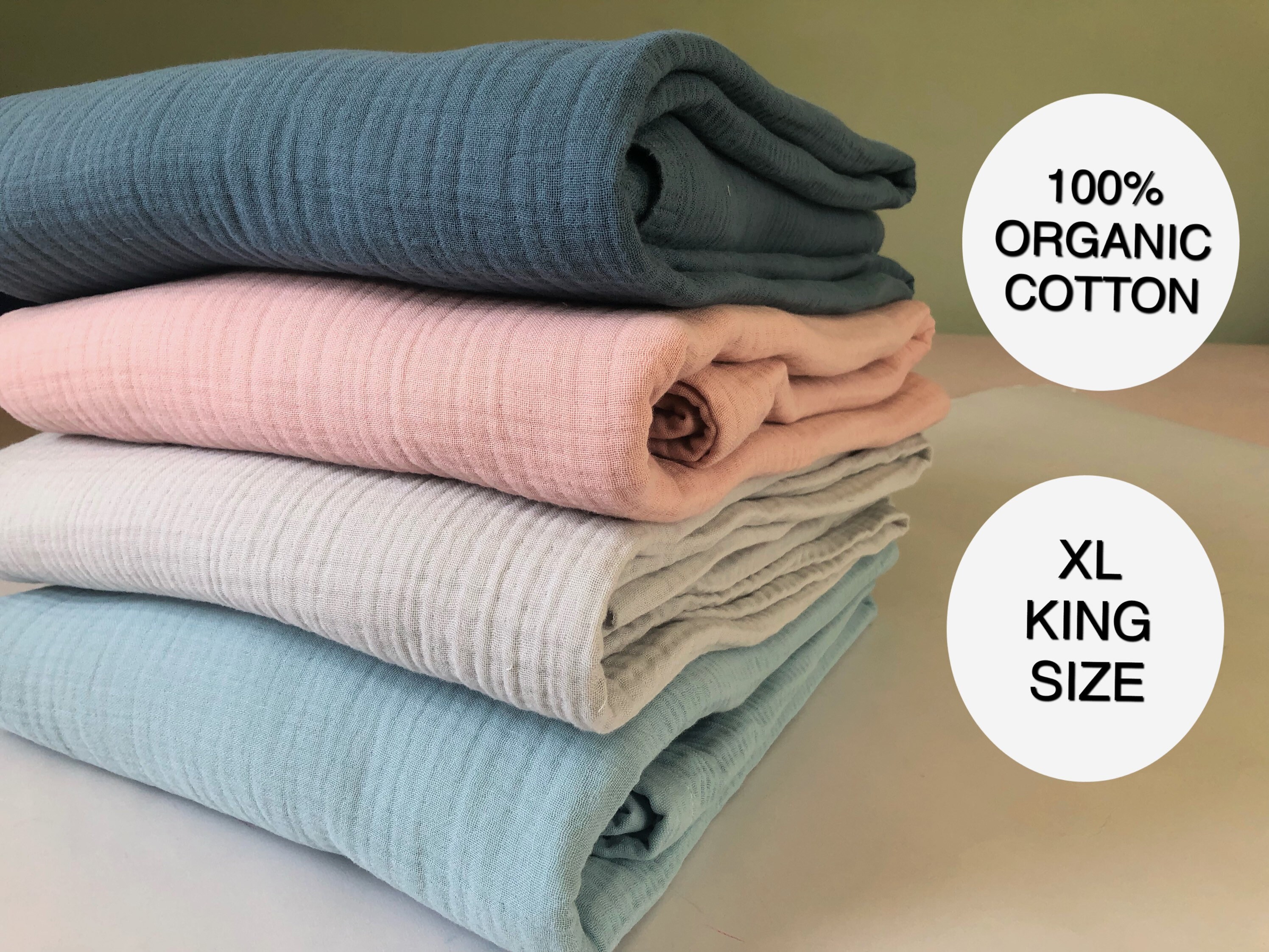 4 Layer Cotton Gauze Muslin Blanket Bedspread King Size Etsy UK