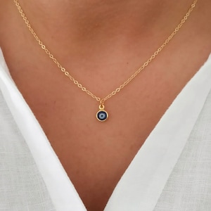 Evil Eye Necklace - Turkish Nazar Blue Eye Pendant - Minimalist Jewelry Charm Necklace Gold and Silver Gift For Her