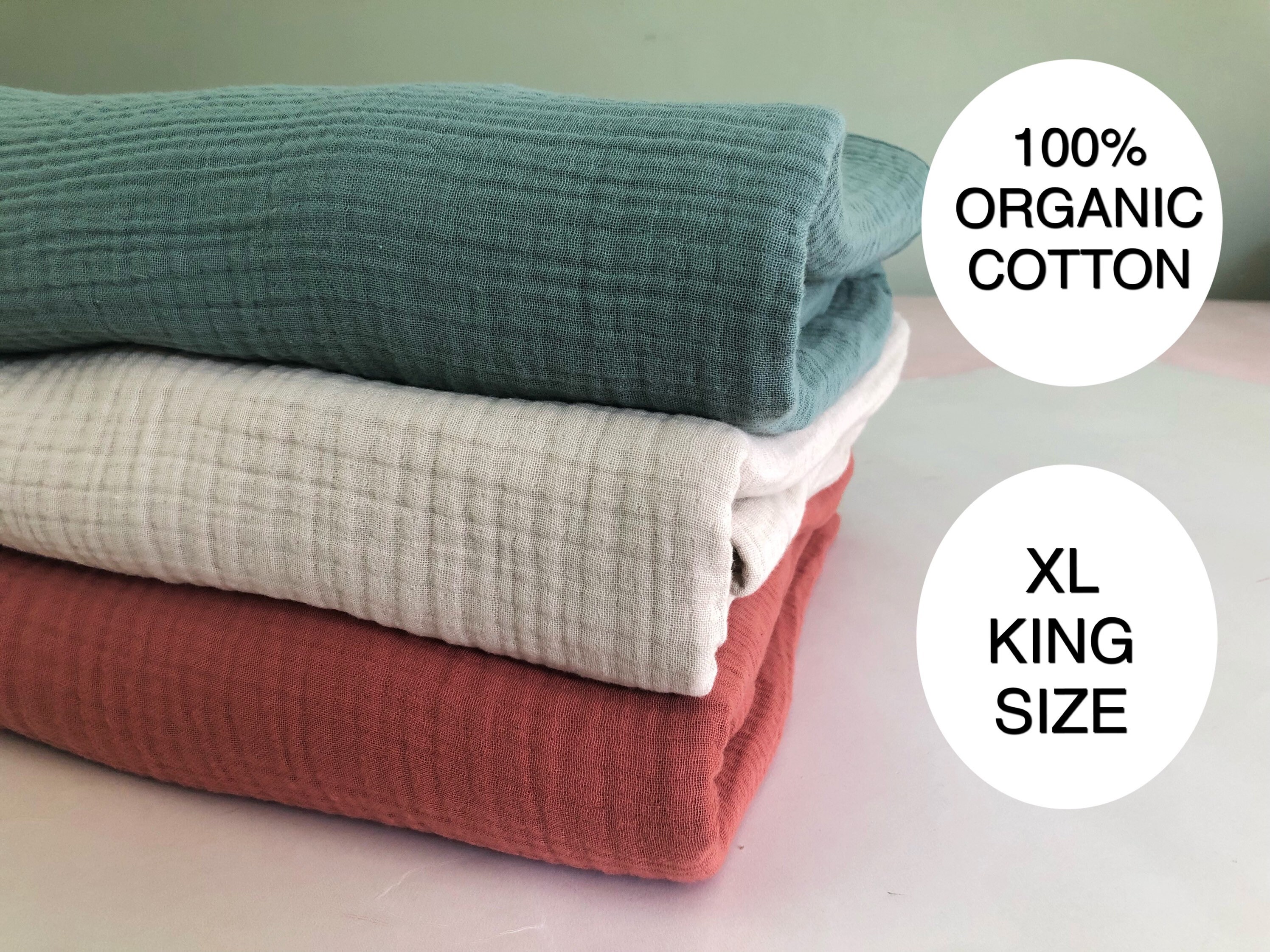 4 Layer Cotton Gauze Muslin Blanket Bedspread King Size Etsy UK