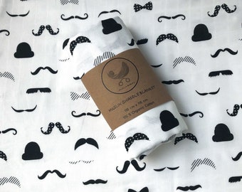 mustache crib bedding set