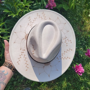 Boho Hat Mother&#39;s Day Gift Hat For Women Gift For Her Burned Hat Handmade Hat