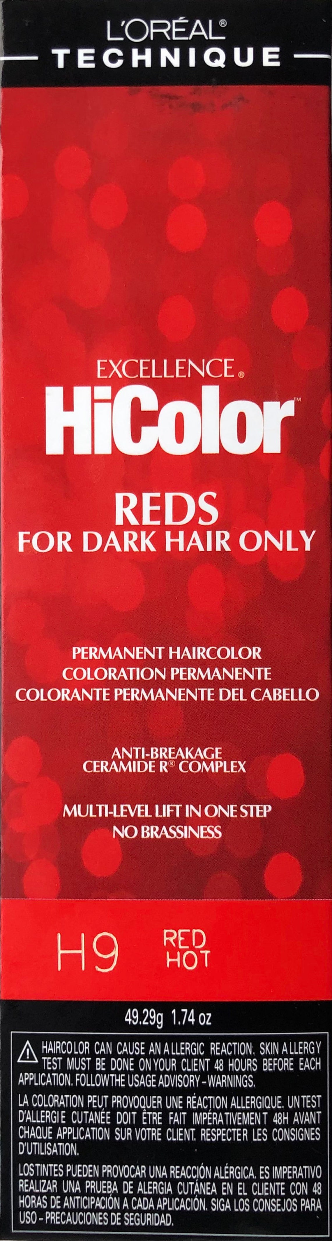 L'Oreal Technique Hicolor Red Hot H9 Permanent Hair Colour | Etsy