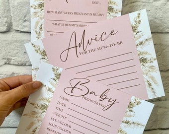 Baby Shower Game Cards Pampas Boho style, Prediction - Who knows Mummy -  Advice -Mummy or Daddy, Baby Shower Games, Keepsake, Memory A5