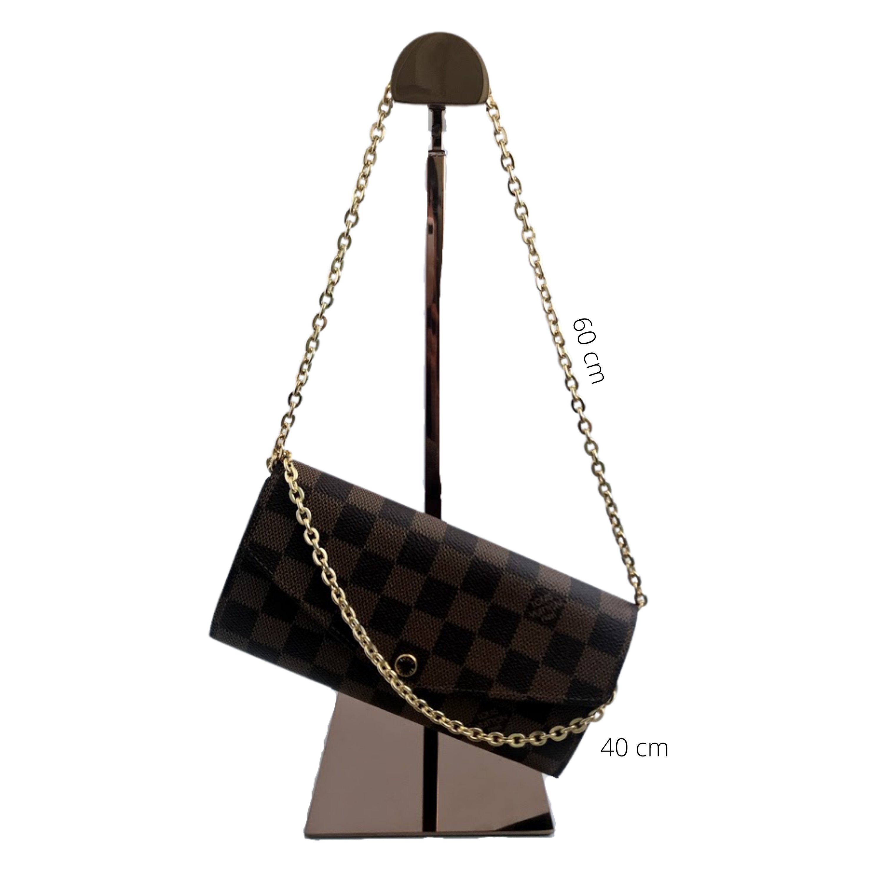 From HER Purse Insert Conversion Kit with Gold Chain for Sarah Emilie  Wallet to Crossbody (BLACK)