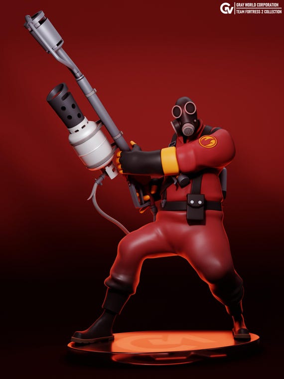 Team Fortress 2: Pyro - Hand-painted 2 Size Options - Collectible