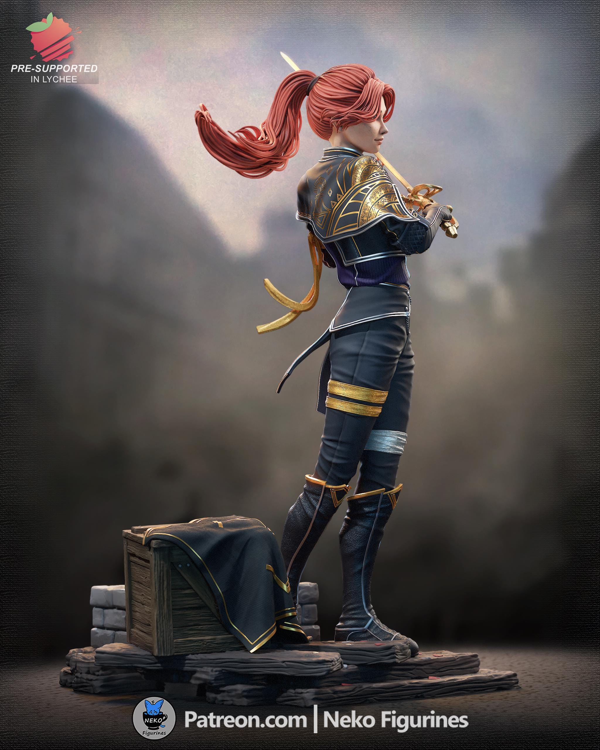 探検隊33：マエル - 手描きのコレクターズスタチュー 11インチ（28 cm